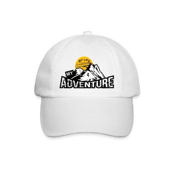 My life, my adventure. mountains, rocks, mountains - Baseball Cap - white/white - Front