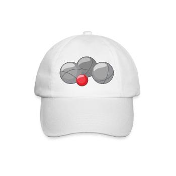 Boules de boules pour joueurs de bouler et de pétanque - Casquette classique - blanc/blanc - Devant