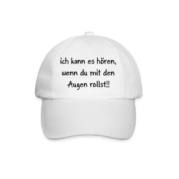 Augenrollen - Baseballkappe - Weiß/Weiß - Vorne