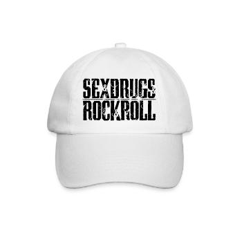 Balck Sexdrogen und Rockroll - Baseballkappe - Weiß/Weiß - Vorne