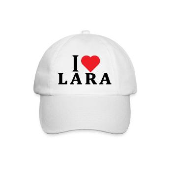 t-shirt J’aime Lara idée cadeau t-shirt - Casquette classique - blanc/blanc - Devant