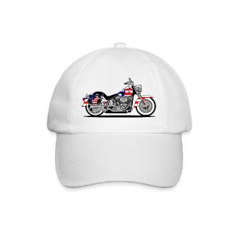 Moto Patriot Chopper avec drapeau - Casquette classique - blanc/blanc - Devant