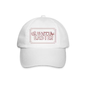 Lettrage de joyeuses Pâques avec des œufs de Pâques - Casquette classique - blanc/blanc - Devant