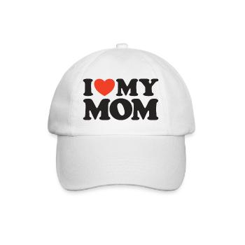 I love my Mom Heart Shirt - Baseball Cap - white/white - Front