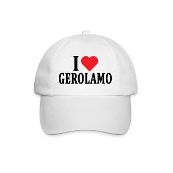 T-Shirt Ich liebe Gerolamo T-Shirt Geschenkidee - Baseballkappe - Weiß/Weiß - Vorne