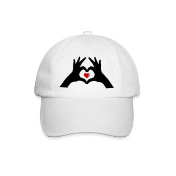 hands heart - Baseball Cap - white/white - Front