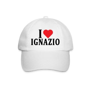 T-Shirt Ich liebe Ignazio T-Shirt Geschenkidee - Baseballkappe - Weiß/Weiß - Vorne