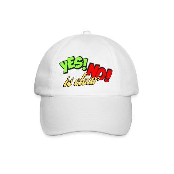 Ja Ne, is klar - Yes Now is Clear - Baseballkappe - Weiß/Weiß - Vorne