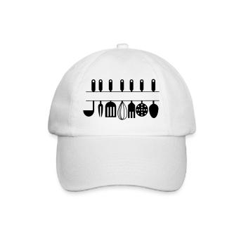 Cutout for own text kitchen utensils - Baseball Cap - white/white - Front