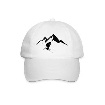 Skiing skiing ski motif for skiers - Baseball Cap - white/white - Front