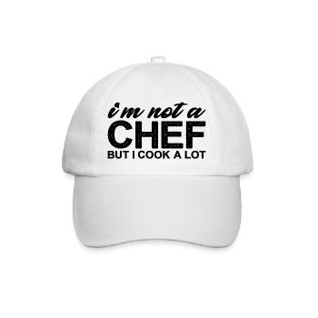 I'm Not A Chef But I Cook A Lot 3 - Baseballkappe - Weiß/Weiß - Vorne