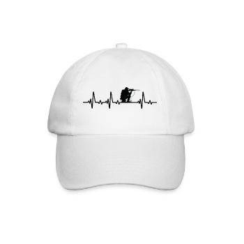 hunter hunting heartbeat hunting dog t-shirt hunting - Baseball Cap - white/white - Front