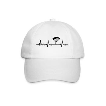 Skydiver Heartbeat Skydiving Skydiver - Baseball Cap - white/white - Front