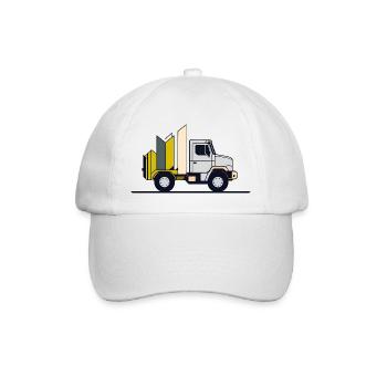 Einfacher geometrischer LKW - Baseballkappe - Weiß/Weiß - Vorne