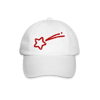 handgezeichnete Sternschnuppe - Baseballkappe - Weiß/Weiß - Vorne