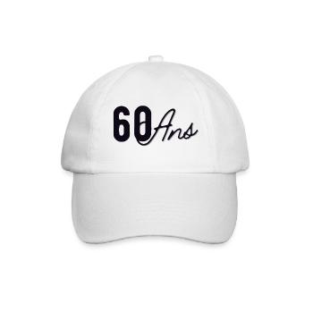 T-shirt Humour Anniversaire 60 Ans - Idée Cadeau - Casquette classique - blanc/blanc - Devant