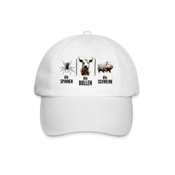 Die Spinnen Die Bullen Die Schweine - Baseballkappe - Weiß/Weiß - Vorne