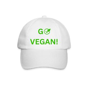Veganer Stil mit Herz: Einzigartiges Design - Baseballkappe - Weiß/Weiß - Vorne