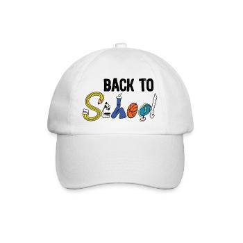 Back to school - Baseballkappe - Weiß/Weiß - Vorne