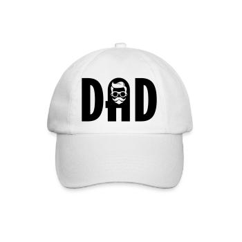 Dad Font Icon Logo - Baseball Cap - white/white - Front