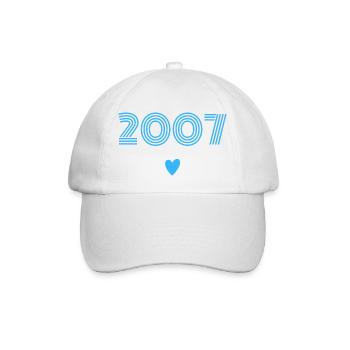 Born in 2007 boy - Baseball Cap - white/white - Front