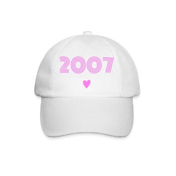 Born in 2007 daughter - Baseball Cap - white/white - Front