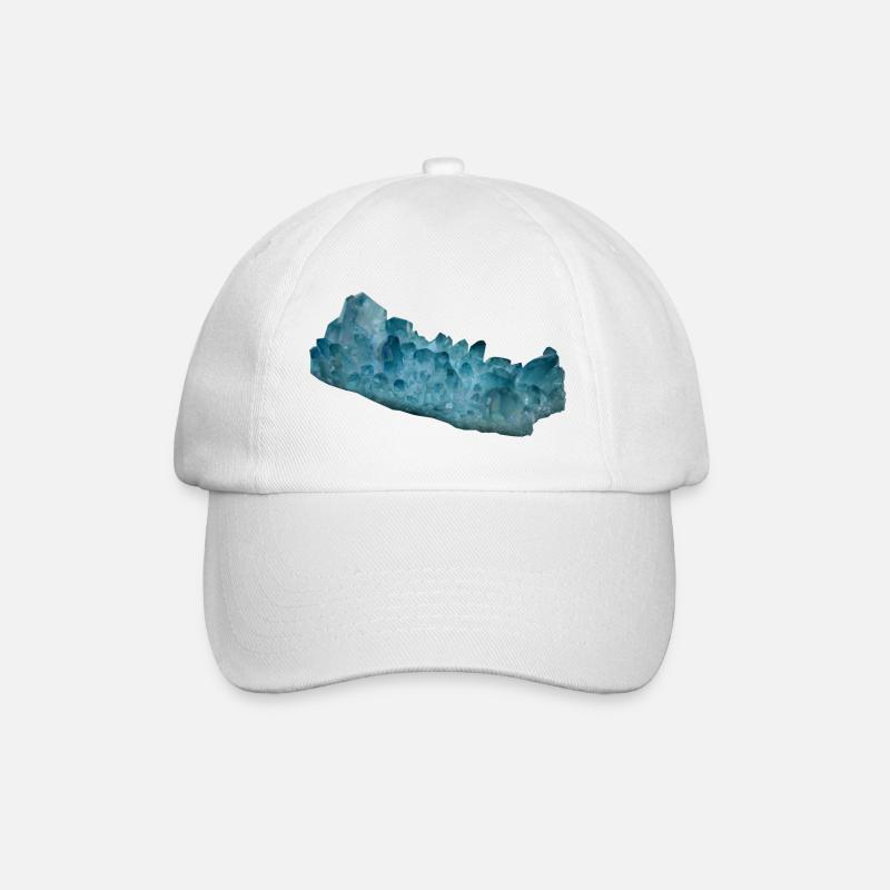 Aquamarin Beryll Schmuckstein Mineral Kristall - Baseballkappe - Weiß/Weiß