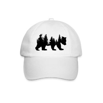 Ours, Silhouette, Randonnée, Arbres, Animaux, Nature Sauvage, Nature - Casquette classique - blanc/blanc - Devant