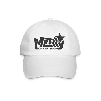 merry christmas logo graffiti font star font - Baseball Cap - white/white - Front