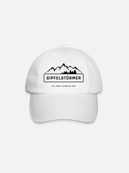 Gipfel - Ich gebe niemals auf - Baseballkappe - Weiß/Weiß