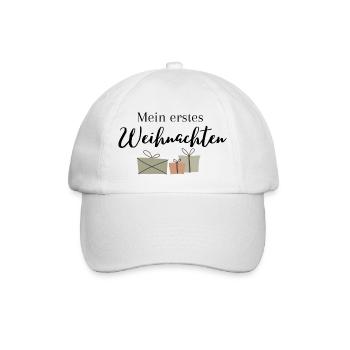 Mein erstes Weihnachten Aufdruck - Baseballkappe - Weiß/Weiß - Vorne