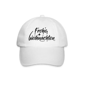 frohe weihnachten schriftart font Symbol Sterne - Baseballkappe - Weiß/Weiß - Vorne