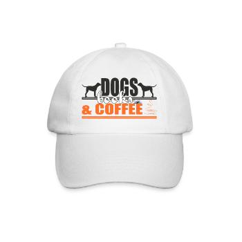 Dogs Books And Coffee - Baseballkappe - Weiß/Weiß - Vorne