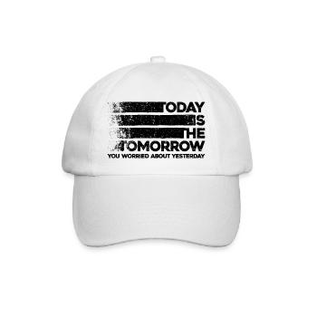 Motivierendes Weisheitsdesign. Die Vibes von morgen von heute - Baseballkappe - Weiß/Weiß - Vorne