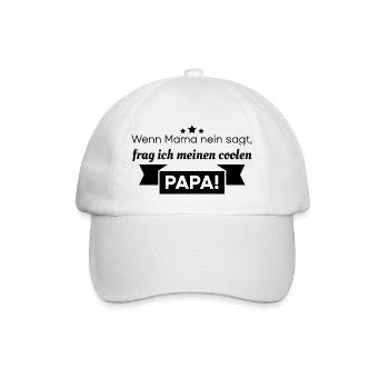 Lustige Sprüche cooler Papa - Baseballkappe - Weiß/Weiß - Vorne