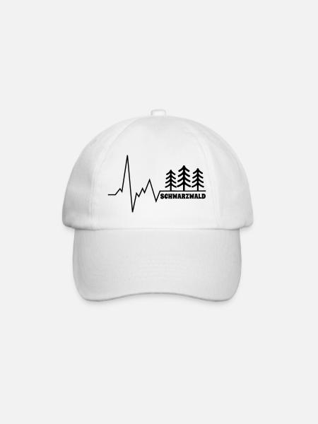 Mein Herz schlägt Schwarzwald EKG - Baseballkappe - Weiß/Weiß