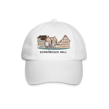 Schwäbisch Hall, Süddeutschland, Zeichnung - Baseballkappe - Weiß/Weiß - Vorne