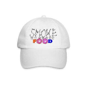 SMOKE food - Baseballkappe - Weiß/Weiß - Vorne