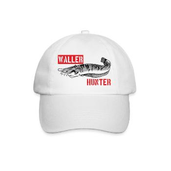 Wallerhunter - Waller Hunter Welsjäger Wels Angler - Baseballkappe - Weiß/Weiß - Vorne