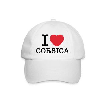 Ich liebe Korsika | Korsika | I Herz Korsika - Baseballkappe - Weiß/Weiß - Vorne
