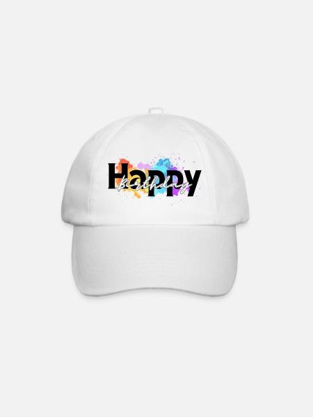 Happy birthday, Congratulations, Birthday - Baseball Cap - white/white