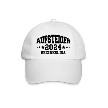 Aufsteiger 2024 Bezirksliga Aufstieg Fußball - Baseballkappe - Weiß/Weiß - Vorne