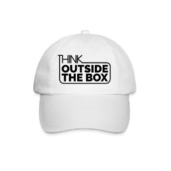 Outside the Box coole Sprüche Motivation Symbol - Baseballkappe - Weiß/Weiß - Vorne