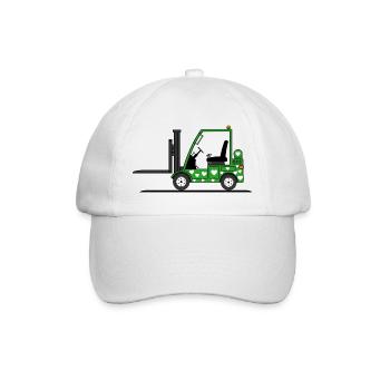 Forklift driver heart green - Baseball Cap - white/white - Front
