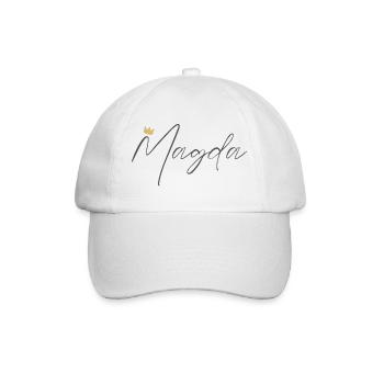 Prinzessin Magda Kronenhemd – Name mit Buchstabe M - Baseballkappe - Weiß/Weiß - Vorne