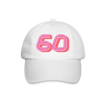 60. 60 ANS. 60e ANNIVERSAIRE. ANNIVERSAIRE 60 ANS. - Casquette classique - blanc/blanc - Devant