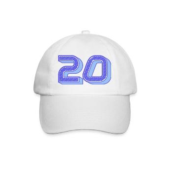 20. 20 ANS. 20e ANNIVERSAIRE. ANNIVERSAIRE 20 ANS. - Casquette classique - blanc/blanc - Devant