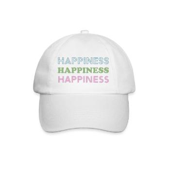 Happiness Trio Pastel Letters - Baseball Cap - white/white - Front