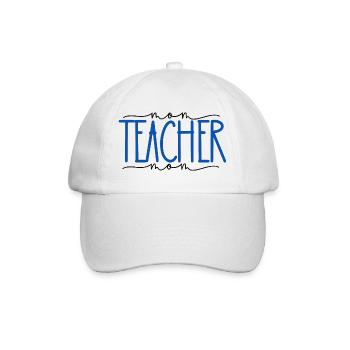 Lehrer stolze Mama süßes Geschenk - Baseballkappe - Weiß/Weiß - Vorne