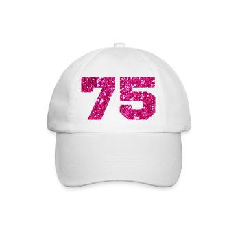 75 paillettes rose - 75e anniversaire - Casquette classique - blanc/blanc - Devant